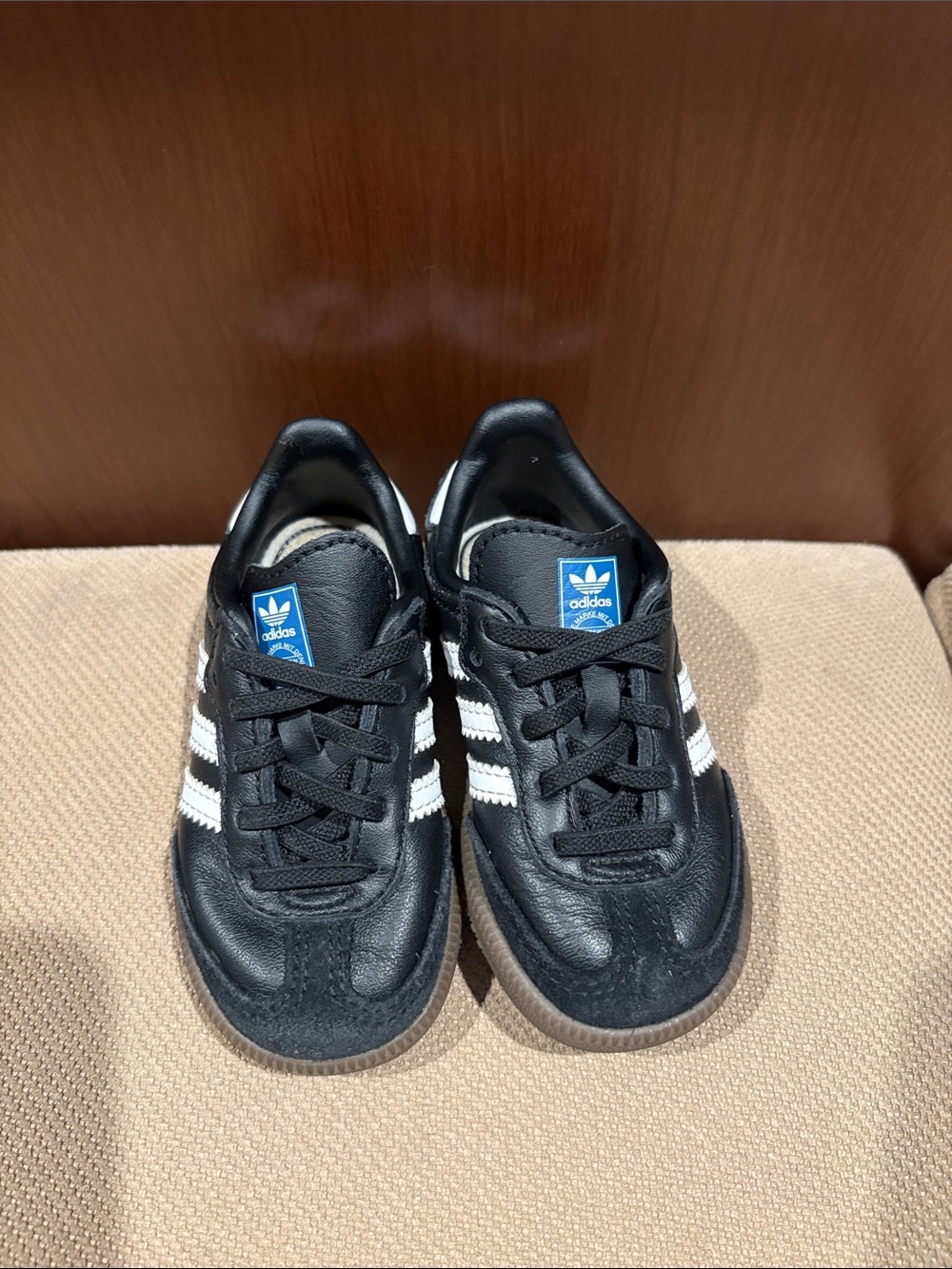 adidas Kids Black and White Classic Three-Stripe Sneakers